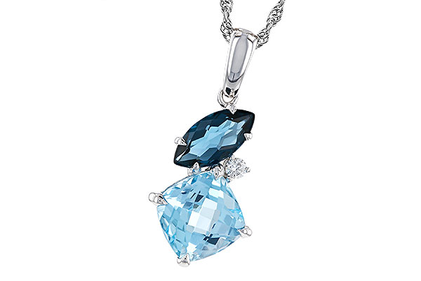 D320-85914: NECKLACE 2.37 TW BLUE TOPAZ 2.40 TGW